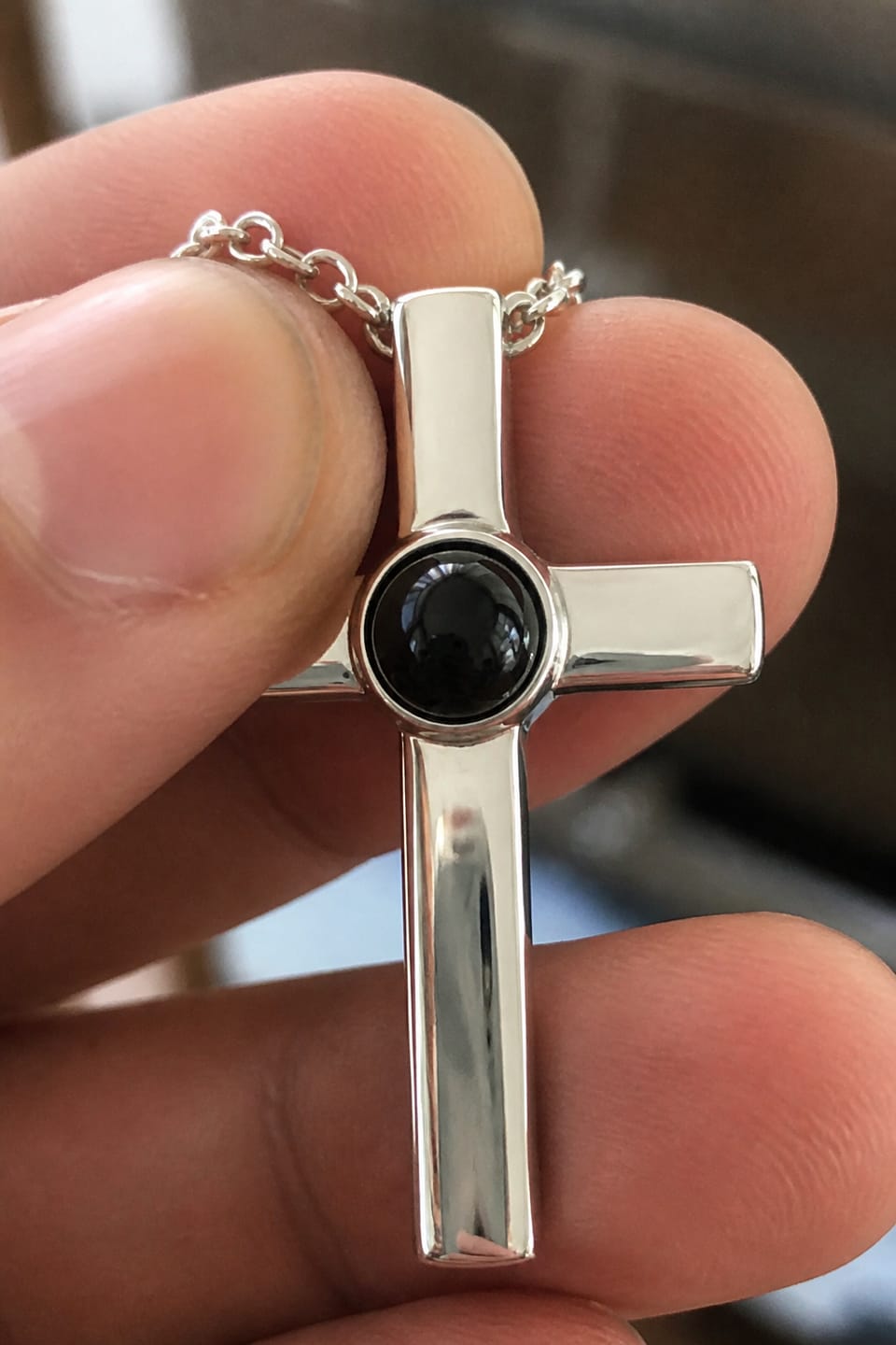 Customer photo review of Cross Projection Necklace