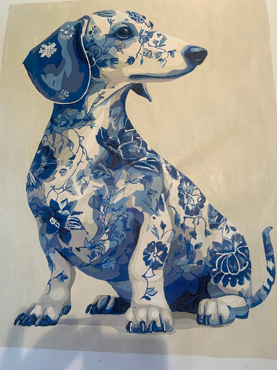Customer photo review of Porcelain Dachshund | Paint by Number