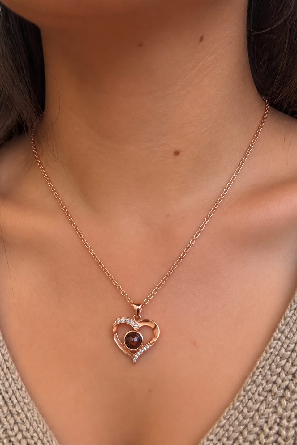Customer photo review of Infinity Projection Necklace