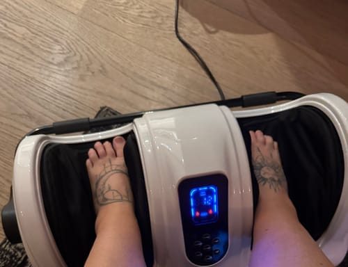 Customer photo review of Fot- og leggmassasjeapparat med fjernkontroll