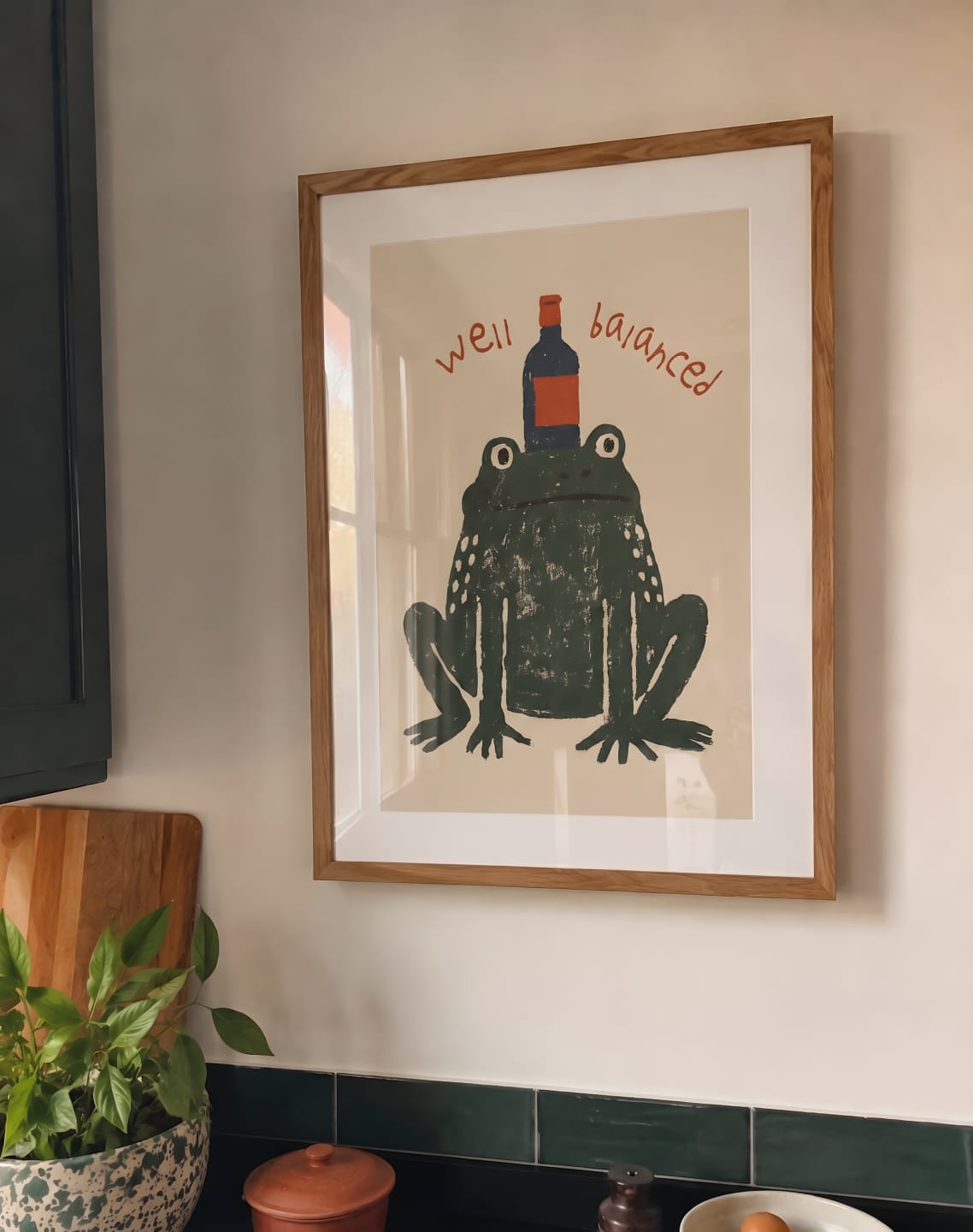 Customer photo review of Well Balanced Frog Wine Print