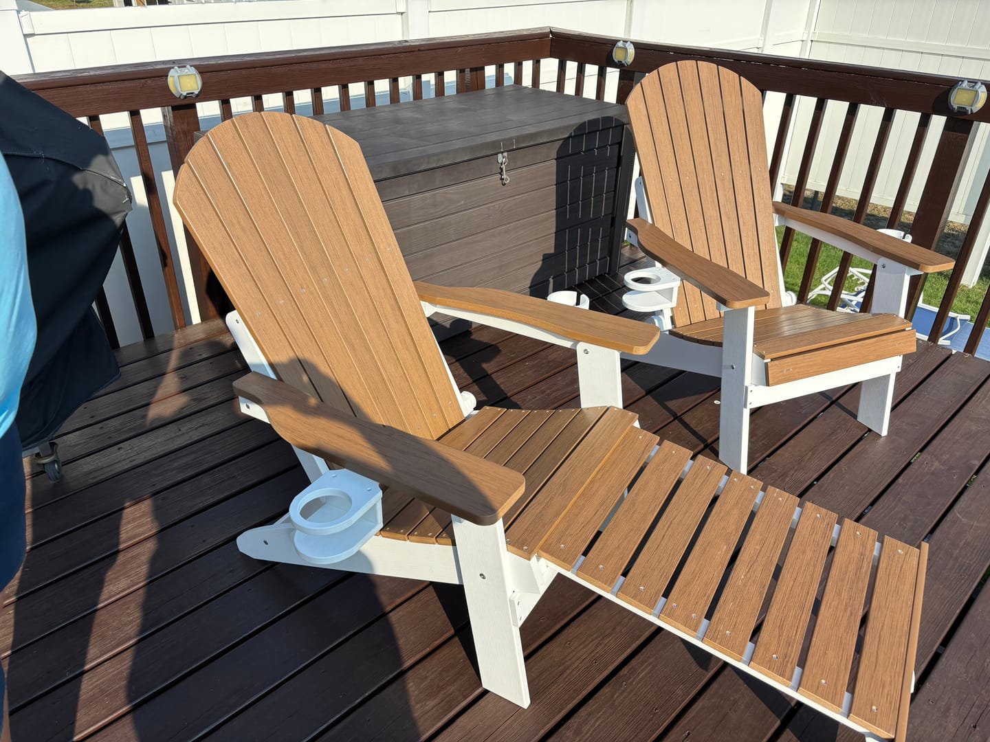 Customer photo review of Folding Adirondack Chair with Built in Footrest & Cup/Wine Holders King Size