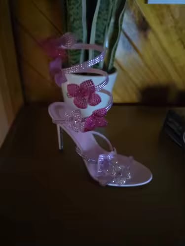 Customer photo review of Shinra - Sandale à Talon Aiguille Femme Rose