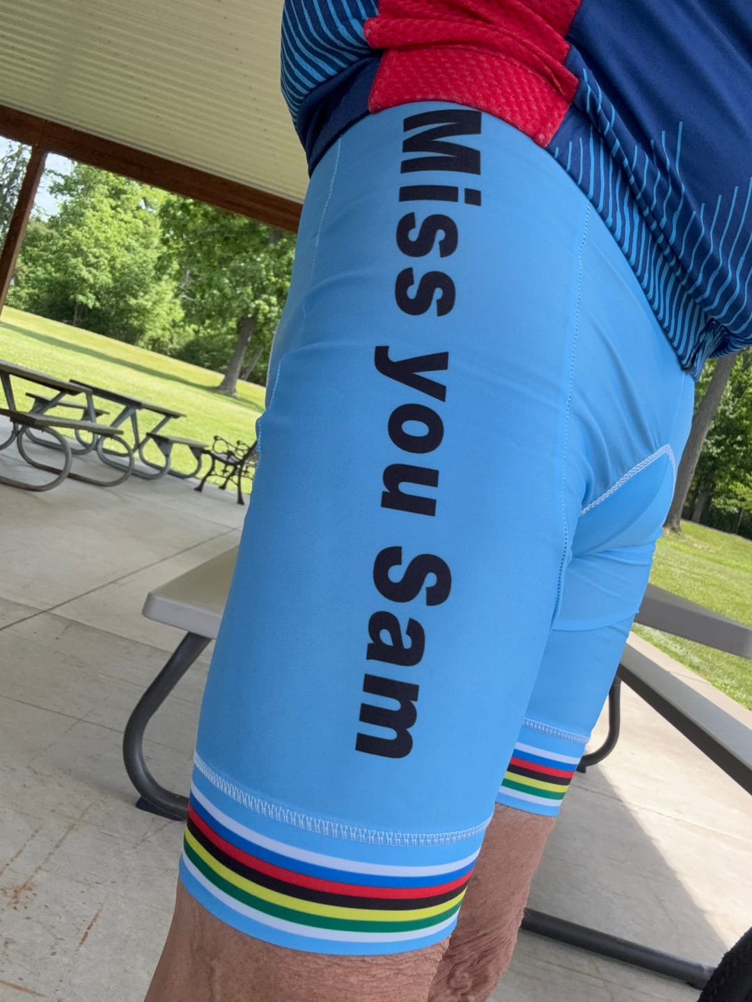 Customer photo review of BIC Orange Retro Cycling Shorts