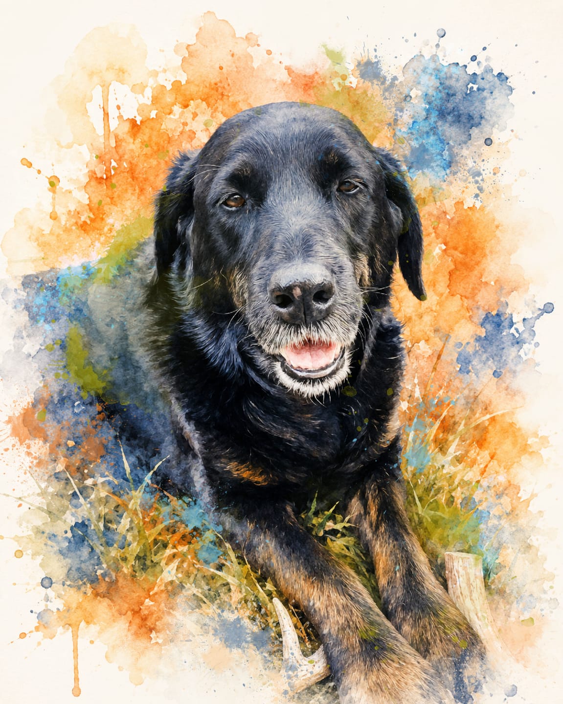 Customer photo review of Watercolor Pet Portrait Wall Art