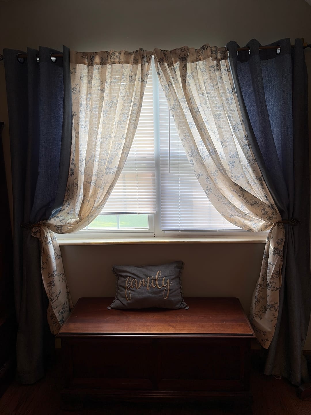 Customer photo review of Vine Blossom Linen Blend Curtains