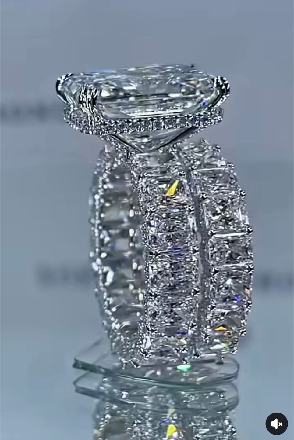 Customer photo review of Glistening-hued Radiant Cut 5.0ct Pave 925 Sterling Silver Wedding Ring Set