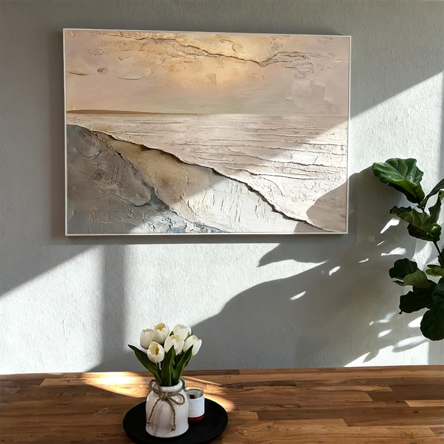Customer photo review of Ocean And Sky Abstract Textured Wall Art #OS136