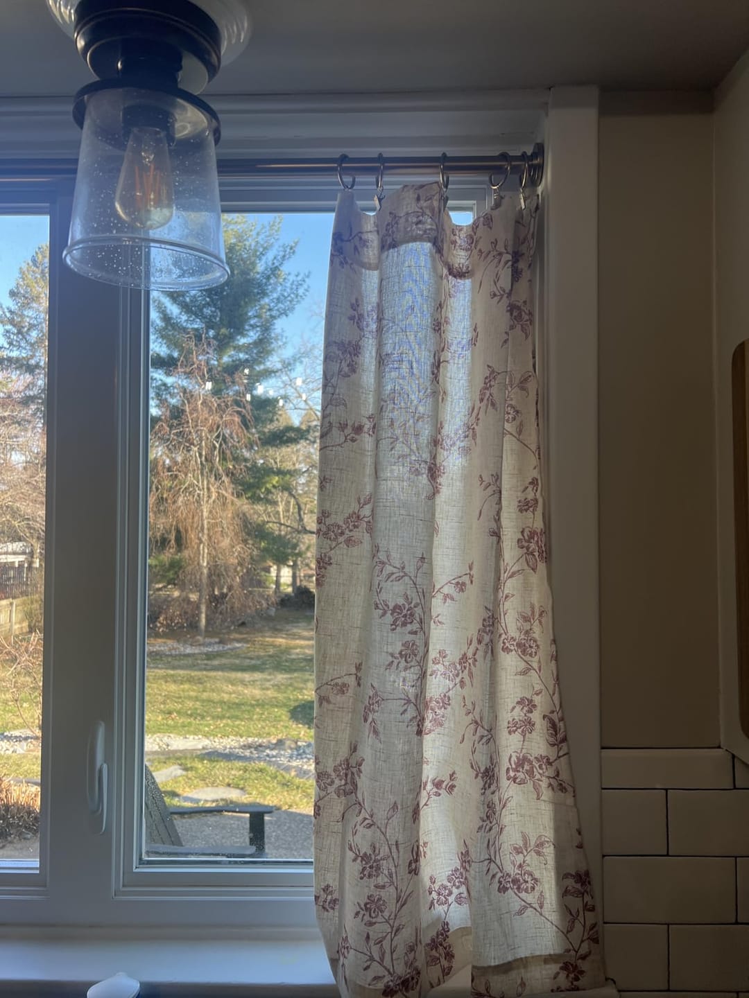Customer photo review of Bloom Vine Rod Pocket Kitchen Curtains