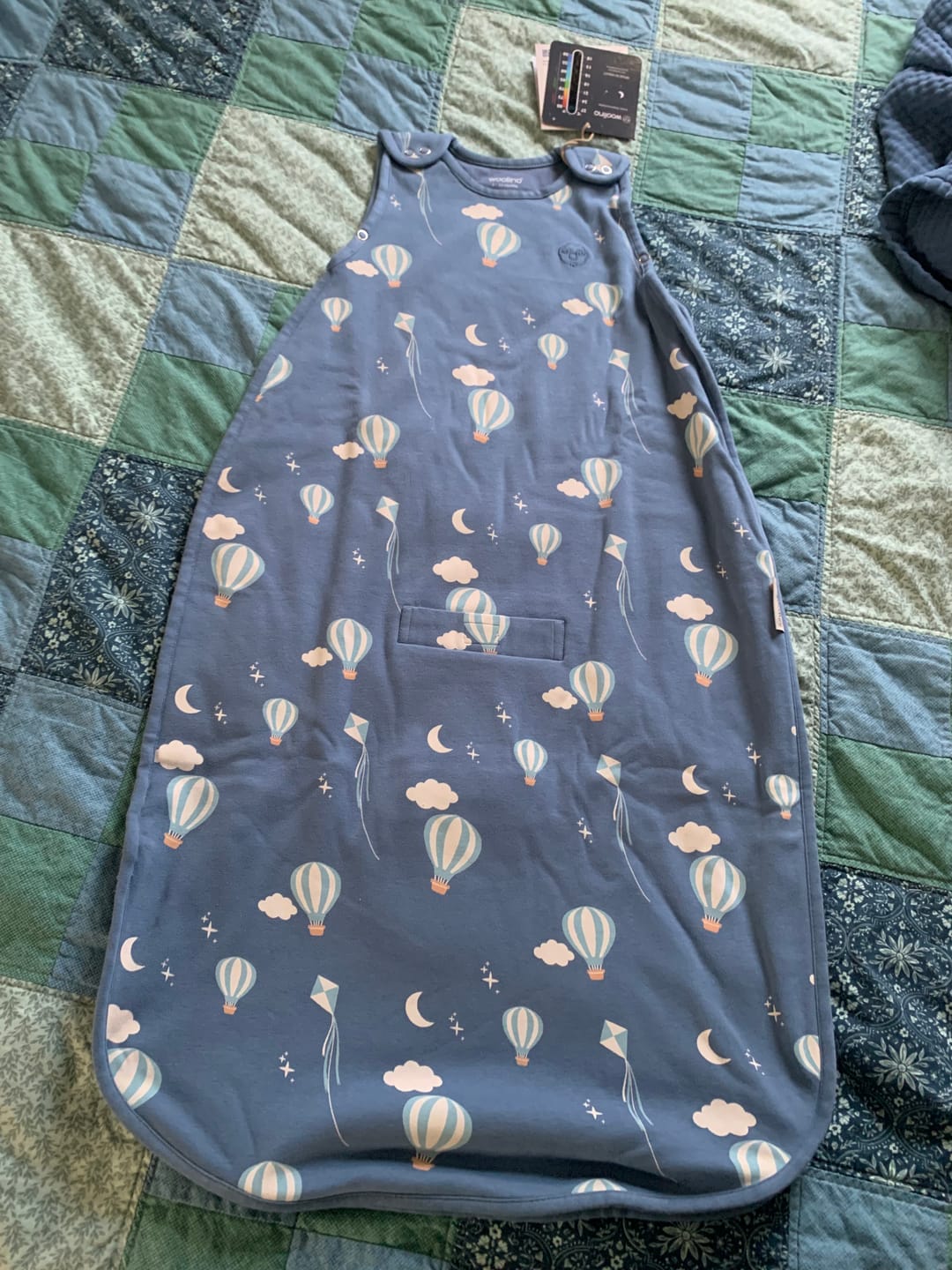 Customer photo review of 4 Season® Ultimate Baby Sleep Bag, Merino Wool & Organic Cotton, Hot Air Balloon