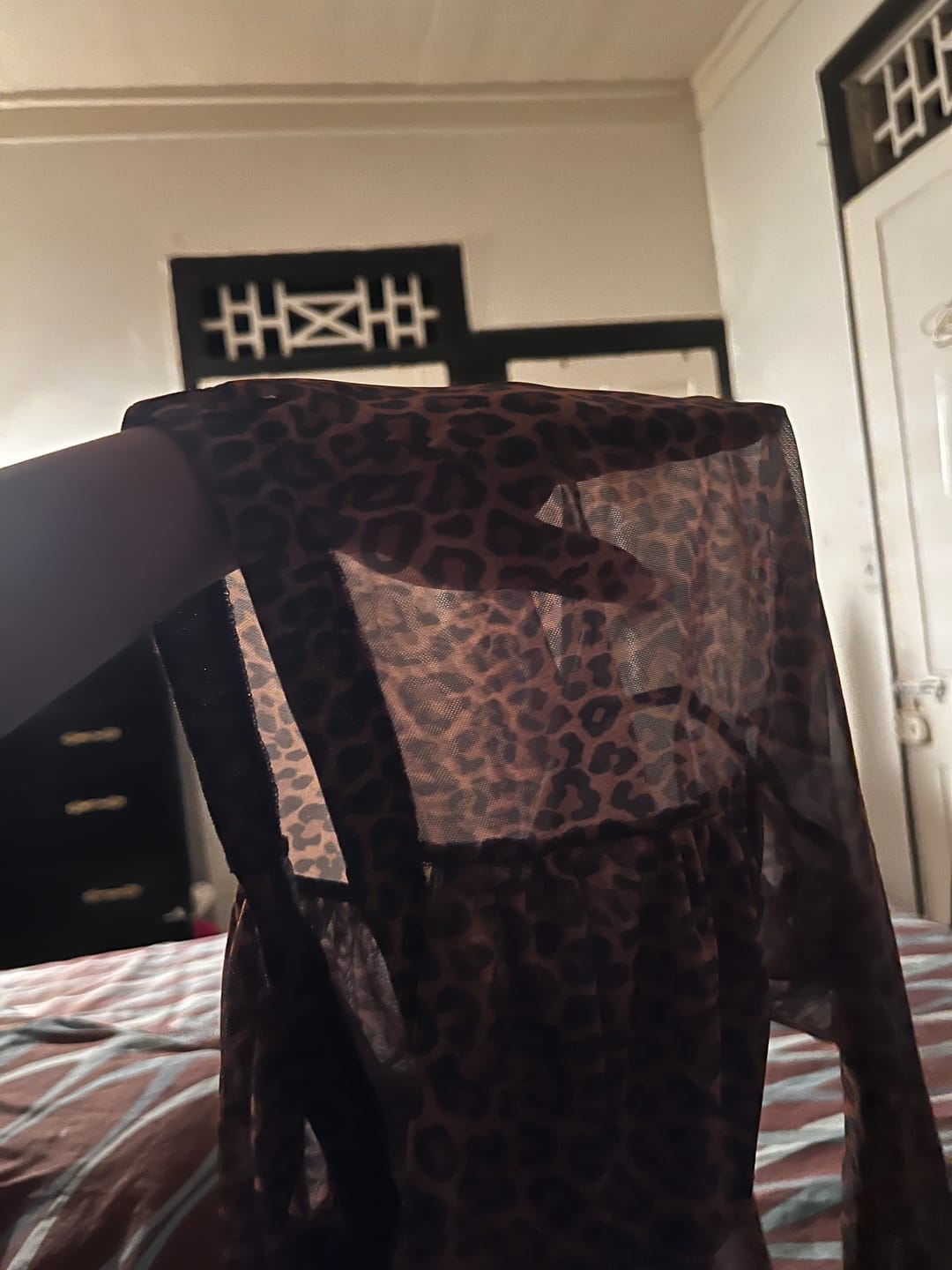 Customer photo review of Alora Plunge Jumpsuit - Leopard