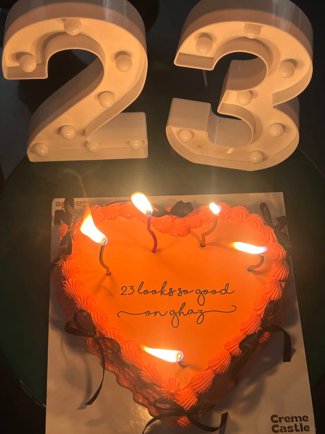 Customer photo review of Heart Shape Ribbon Cake