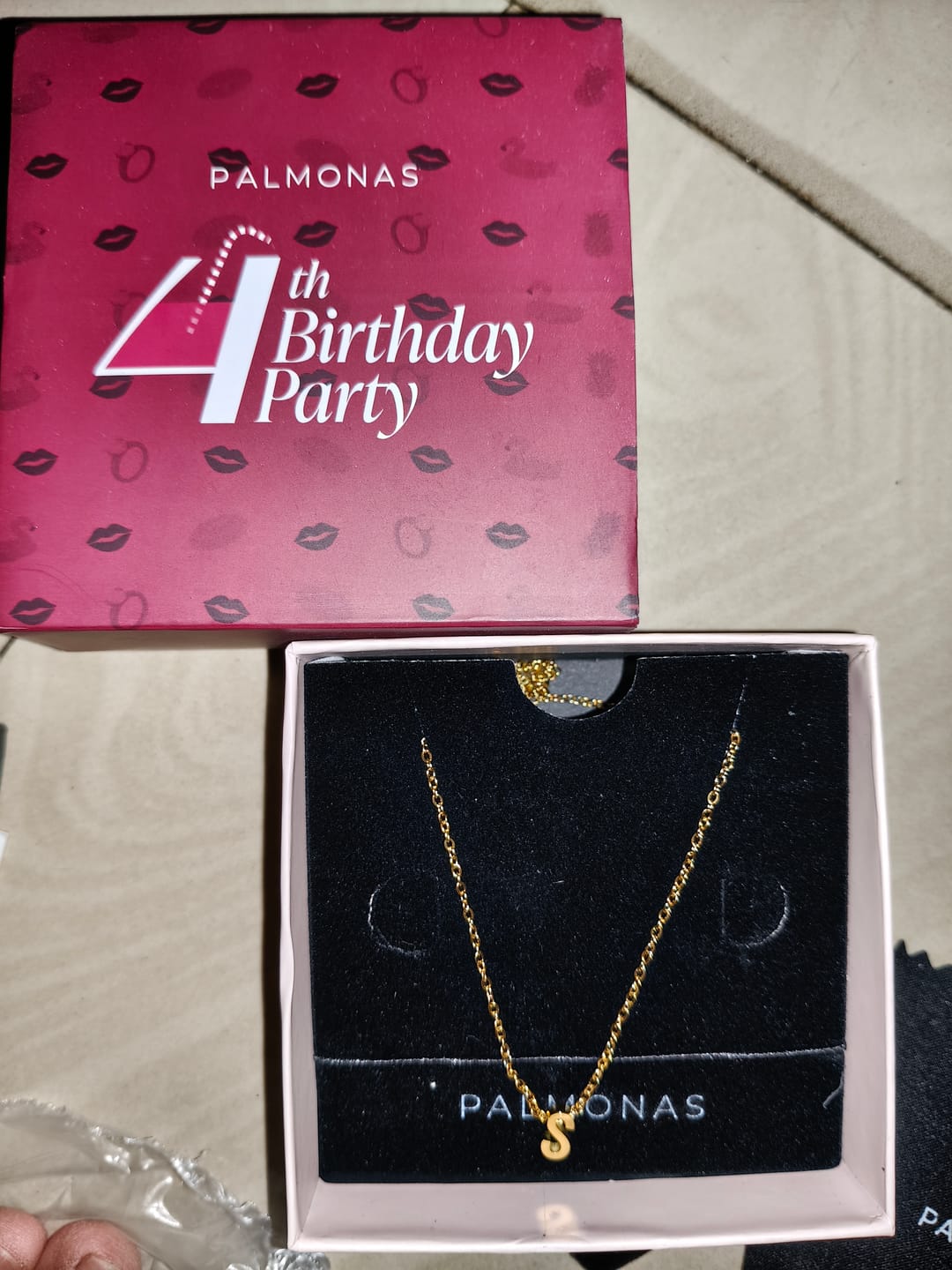 Customer photo review of Small Letter Necklace
