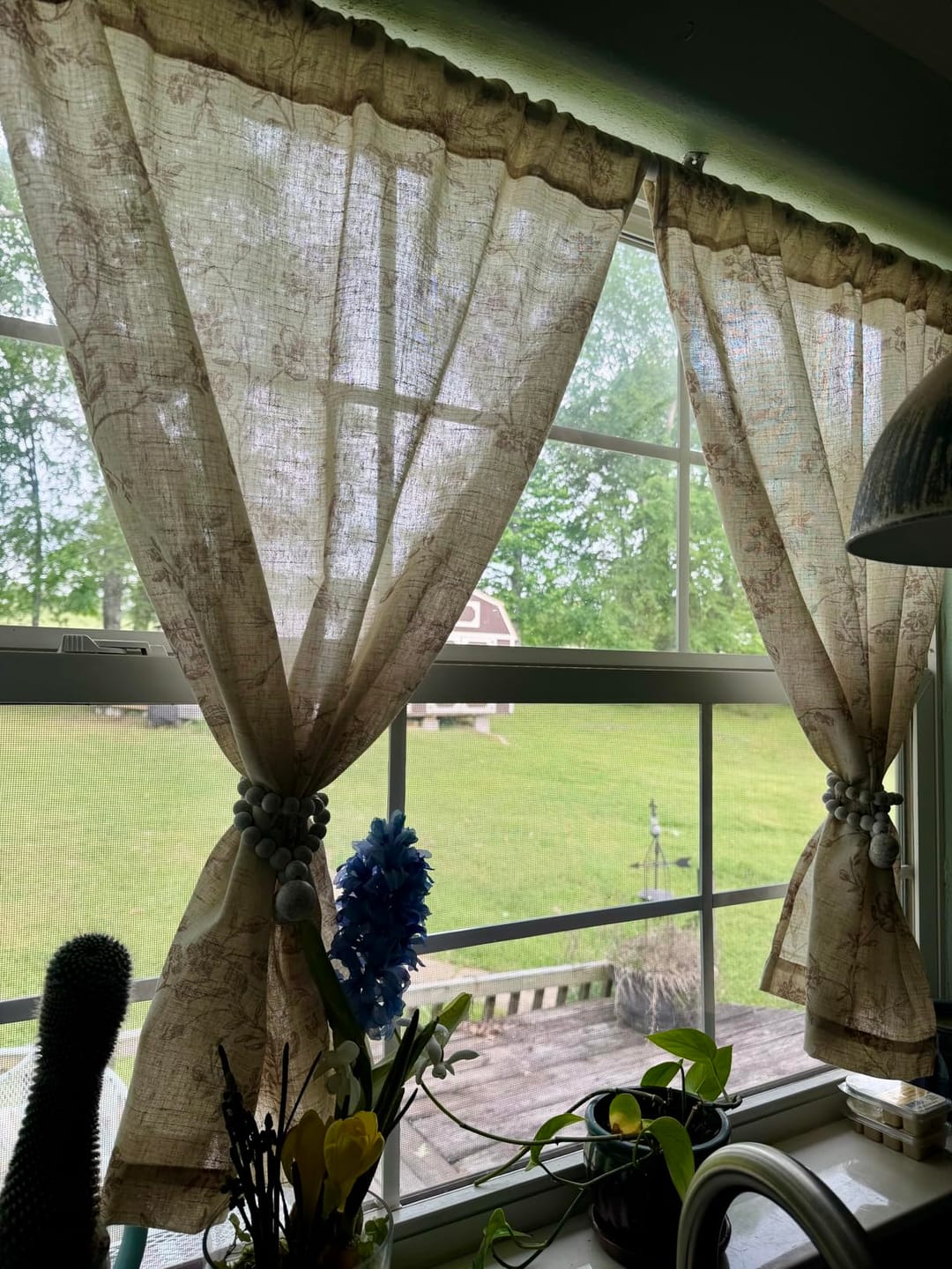 Customer photo review of Bloom Vine Rod Pocket Kitchen Curtains