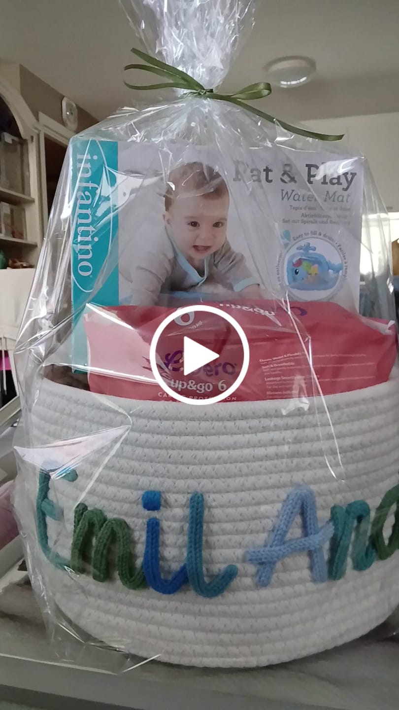 Customer video review of Baby Knits™  Multicolor Personalized Knitted Basket