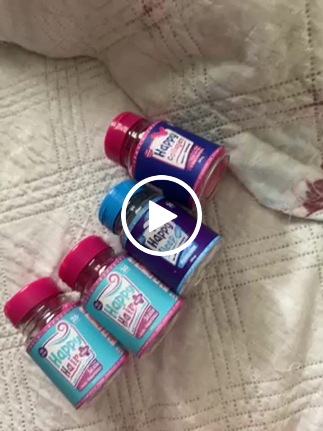 Customer video review of Happy Hair 2 Potes + 1 Melatonina Grátis + 1 Colágeno Grátis