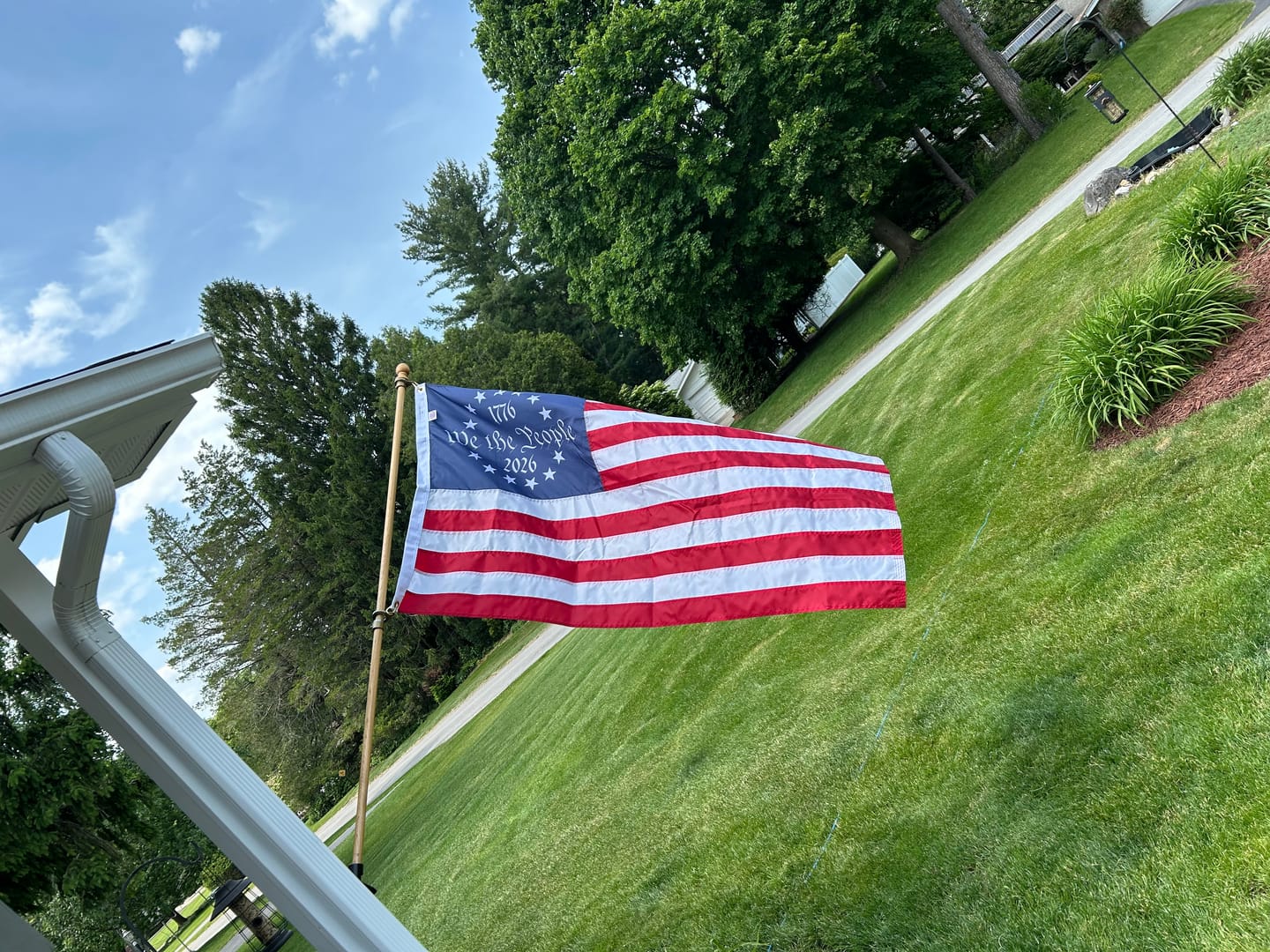 Customer photo review of NEW! We The People Betsy Ross Flag - Fully Printed Nylon