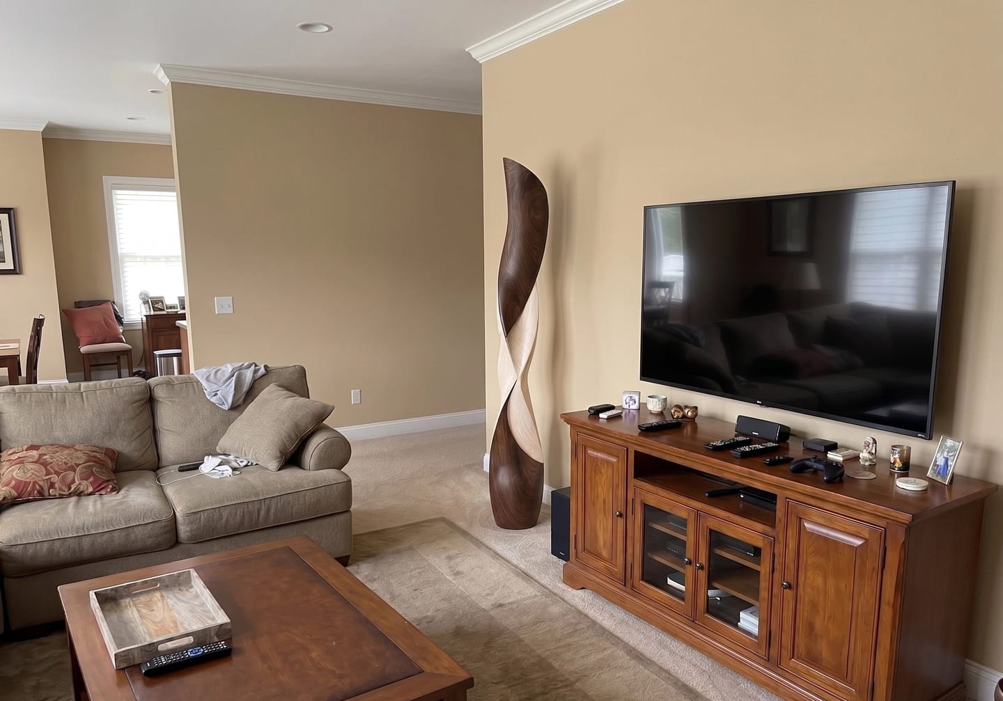 Customer photo review of Twist of Coexistence    | Large Wood Sculpture