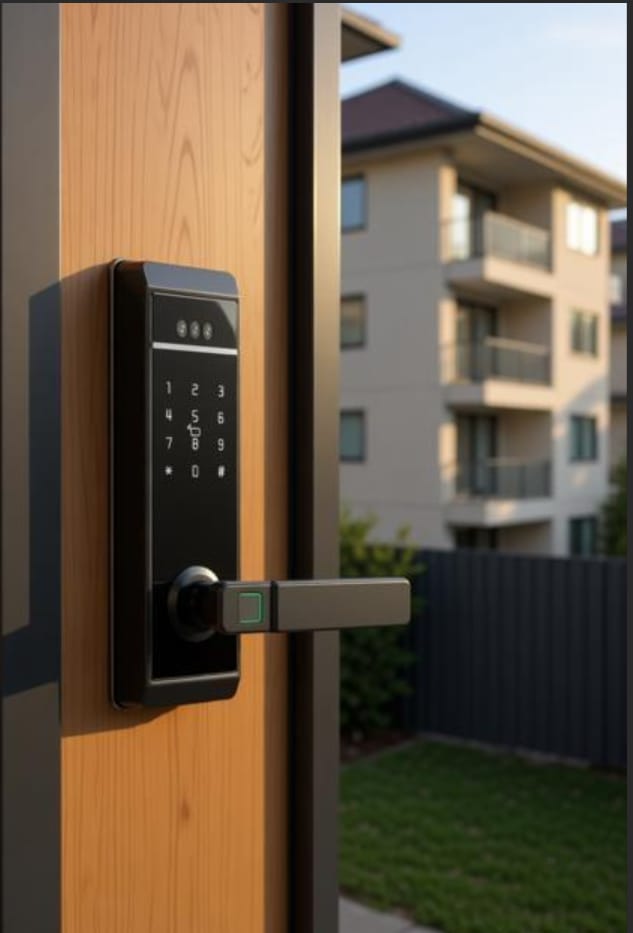 Customer photo review of 6 in 1 Smart Door Lock with Face and Palm Recognition Remote App Control Fingerprint Password Key Card and Mechanical Key Unlock