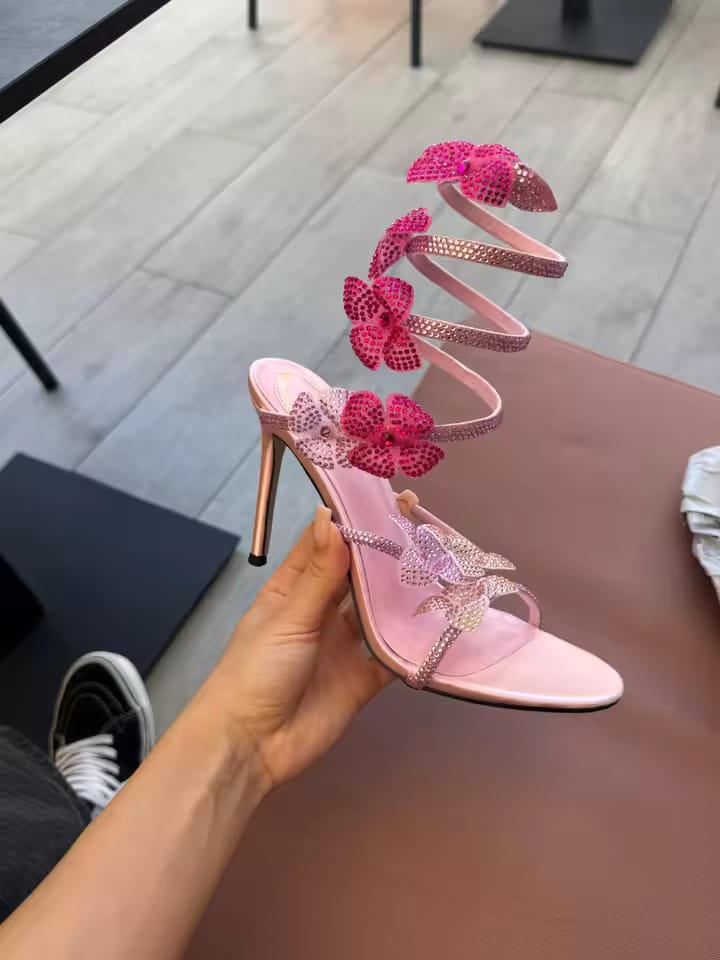Customer photo review of Shinra - Sandale à Talon Aiguille Femme Rose