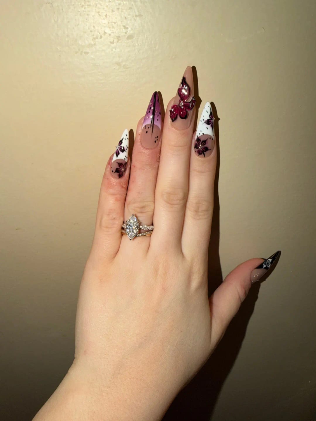 Customer photo review of 3 Carat Marquise Cut Moissanite Ring with Twisted Band