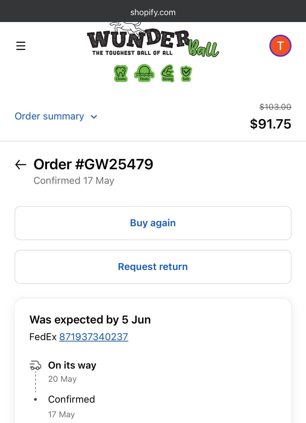 Customer photo review of WUNDERball - Best Fetch Toy