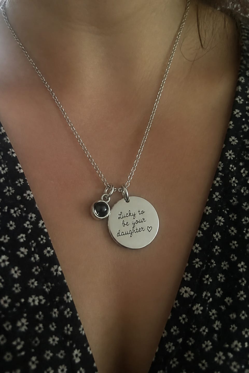 Customer photo review of Charm Projection Necklace
