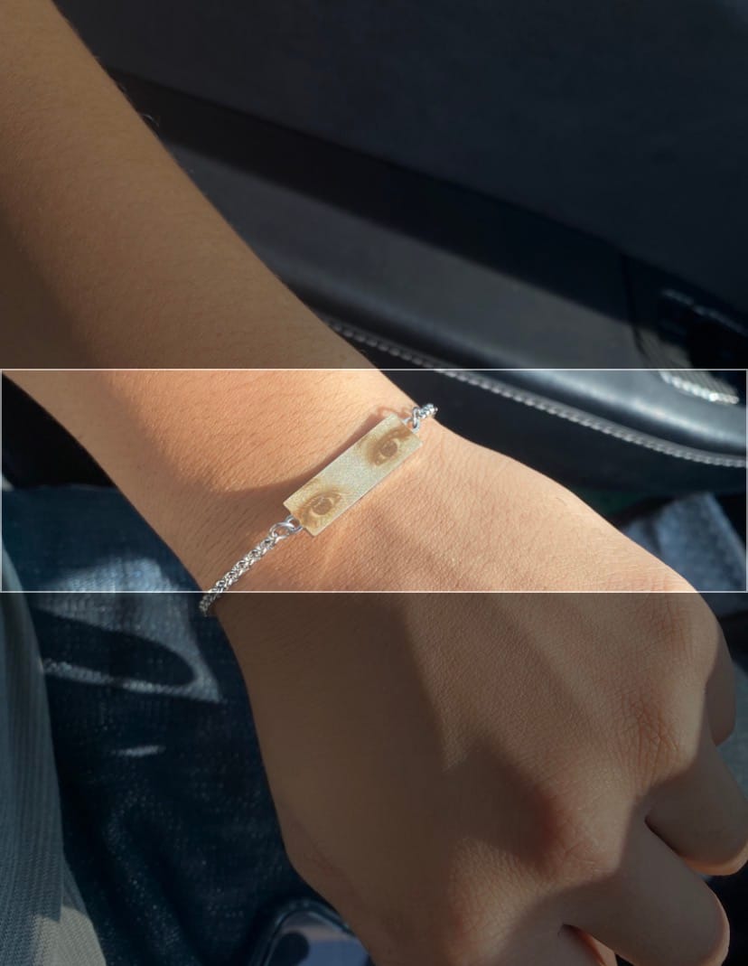 Customer photo review of Personalized Eye Photo Bracelet