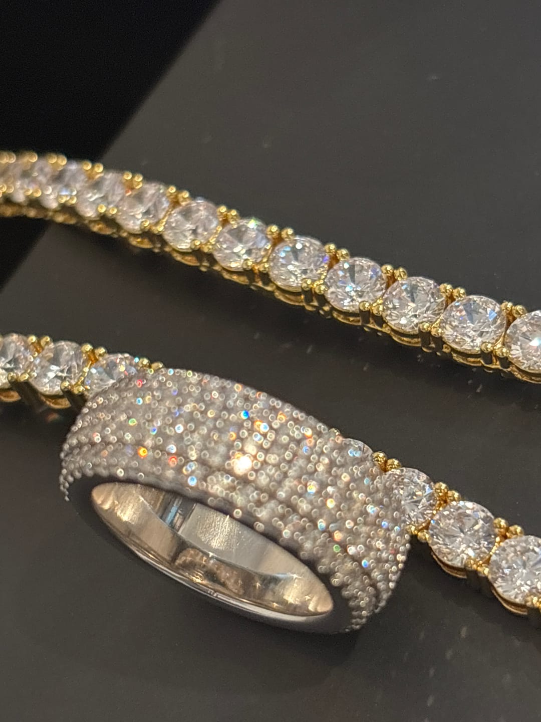 Customer photo review of 5 Row Paved Ring - White Gold