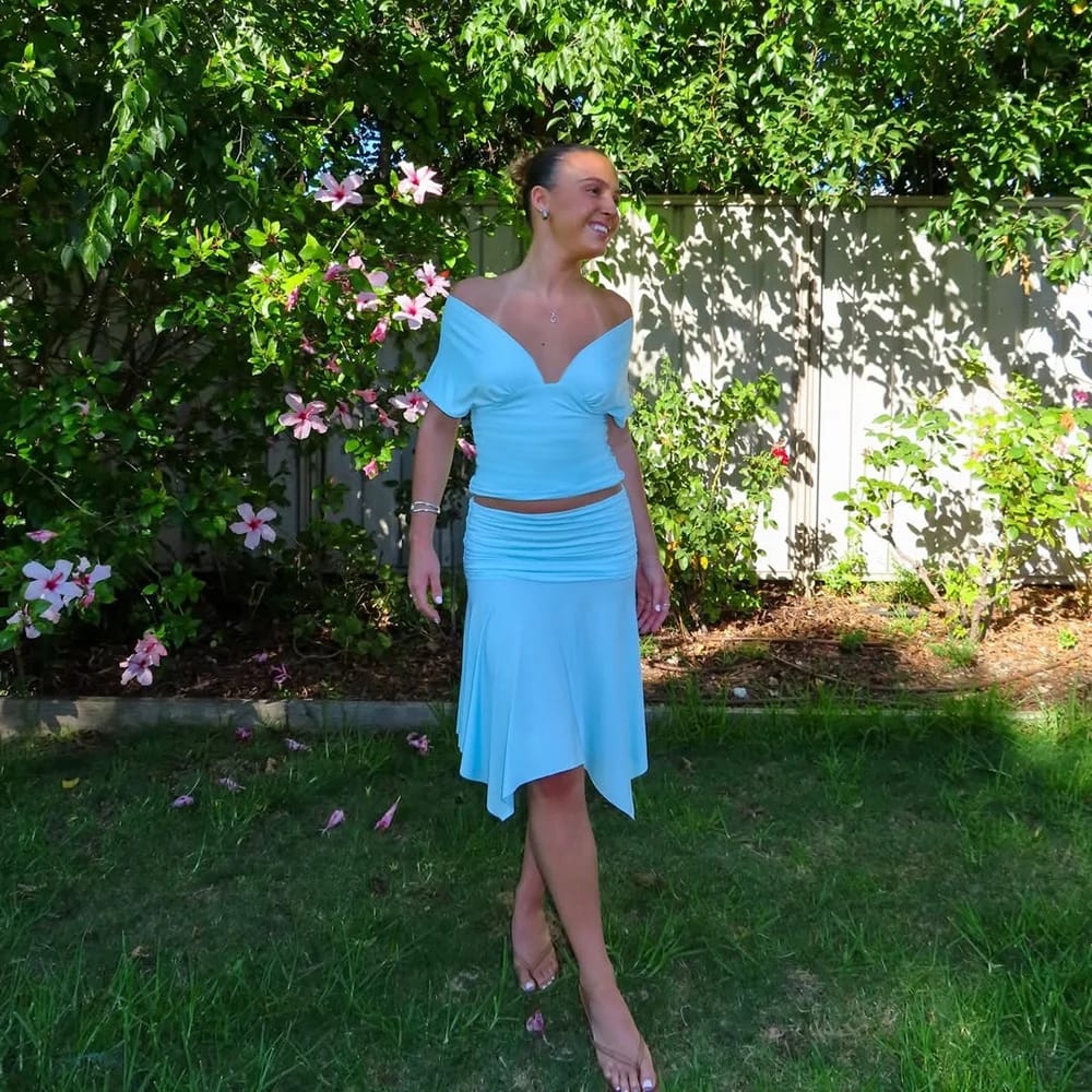 Customer photo review of Jenna Off-The-Shoulder Top & Skirt Set