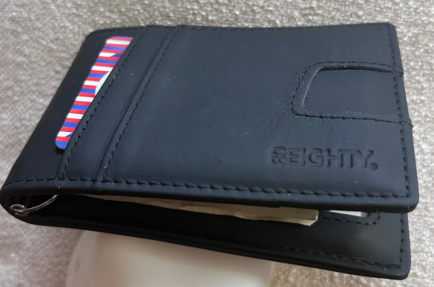Customer photo review of 80Eighty® Matte Black Leather Wallet