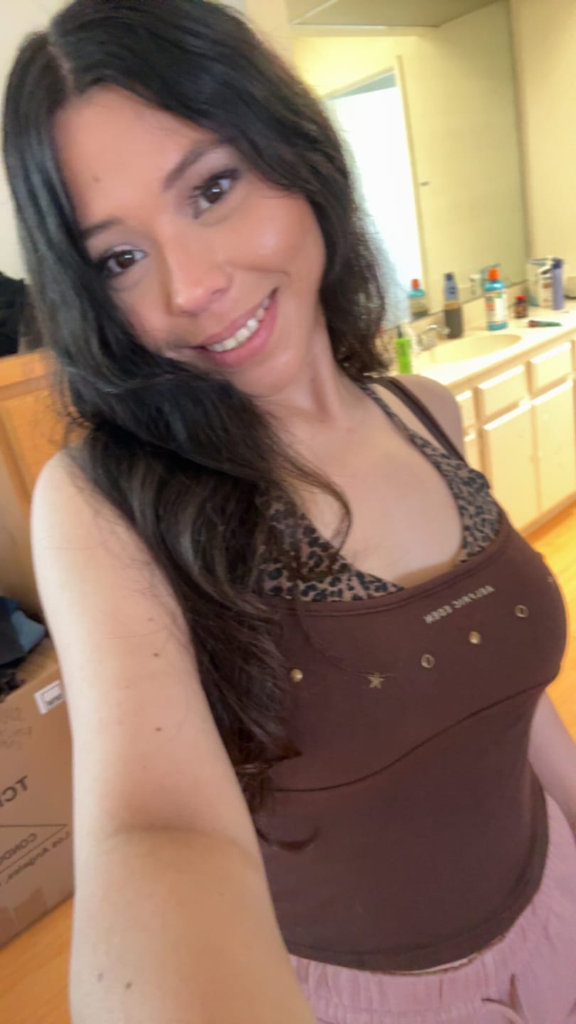 Customer photo review of Aelfric Eden Leopard Halter Studded Cami Top