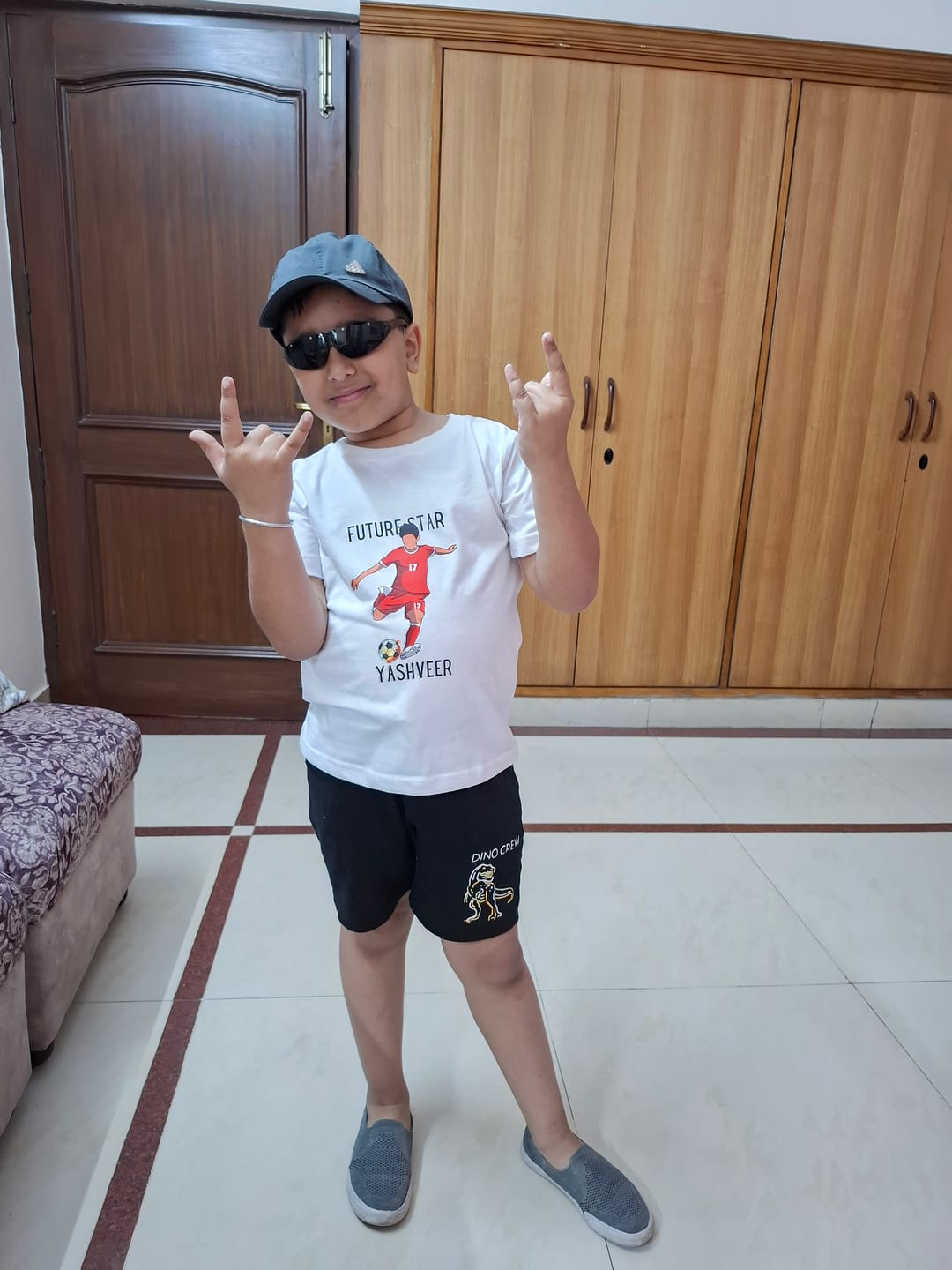 Customer photo review of Future Star Football Custom Kids Tee