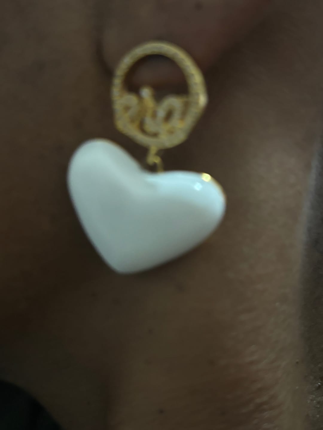 Customer photo review of White Era Adore Gold Earrings