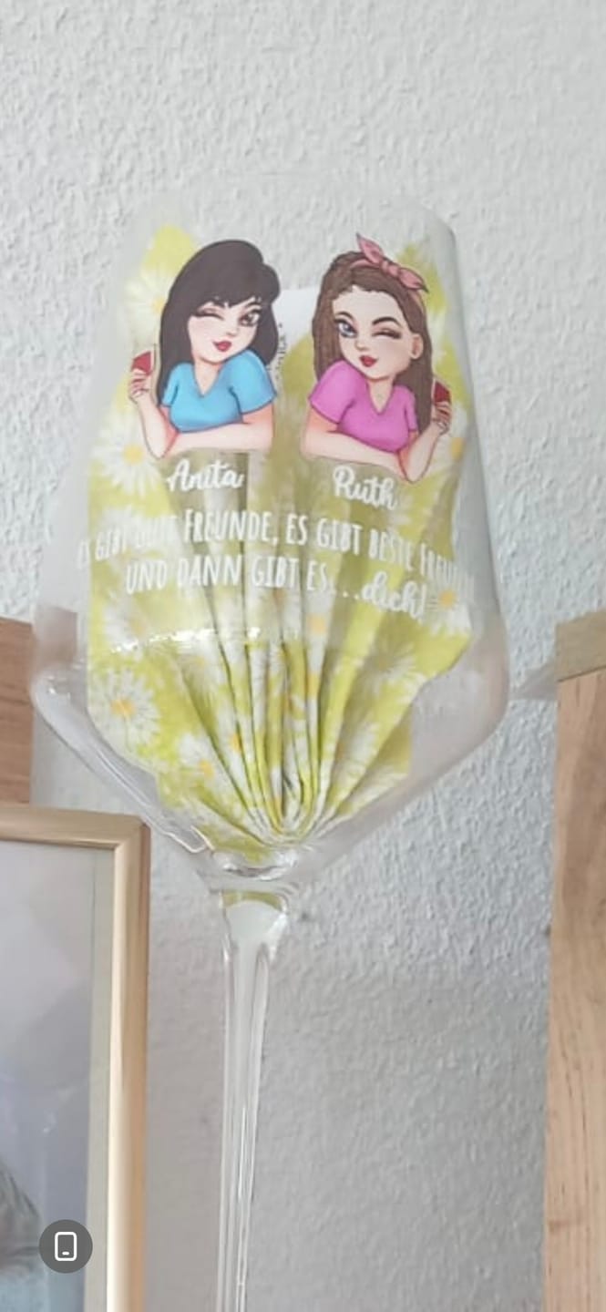 Customer photo review of Beste Freunde - Personalisiertes Glas für Sommergetränke