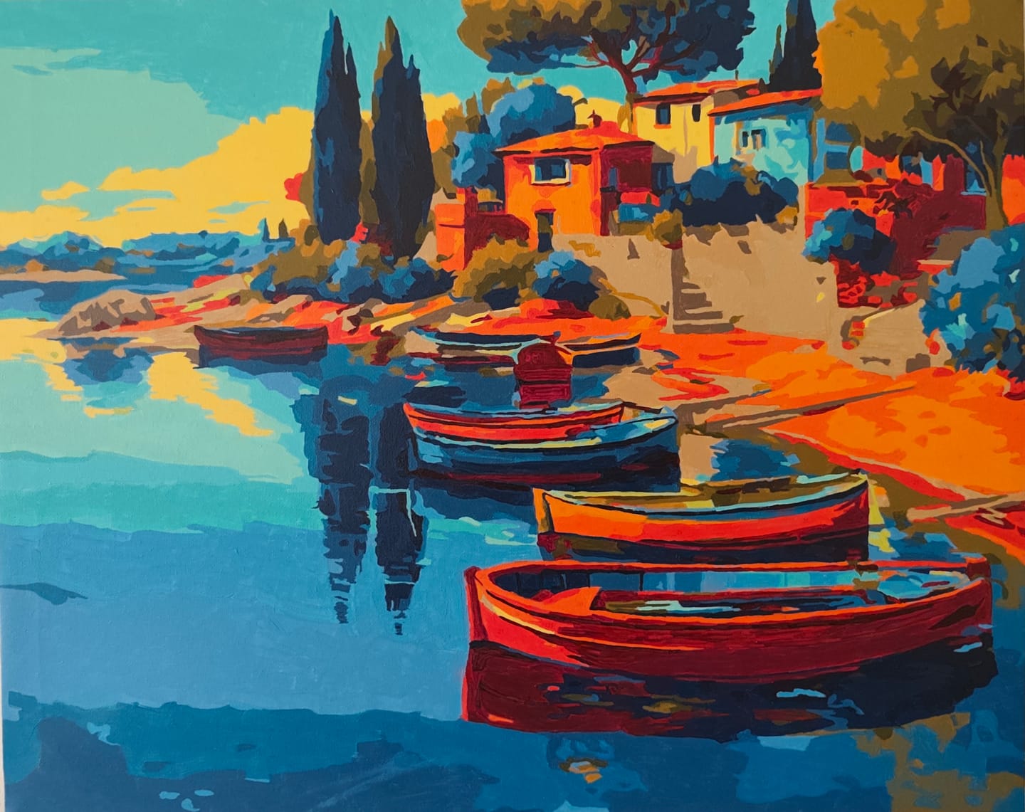 Customer photo review of Mediterranean Harbor | Paint by Number