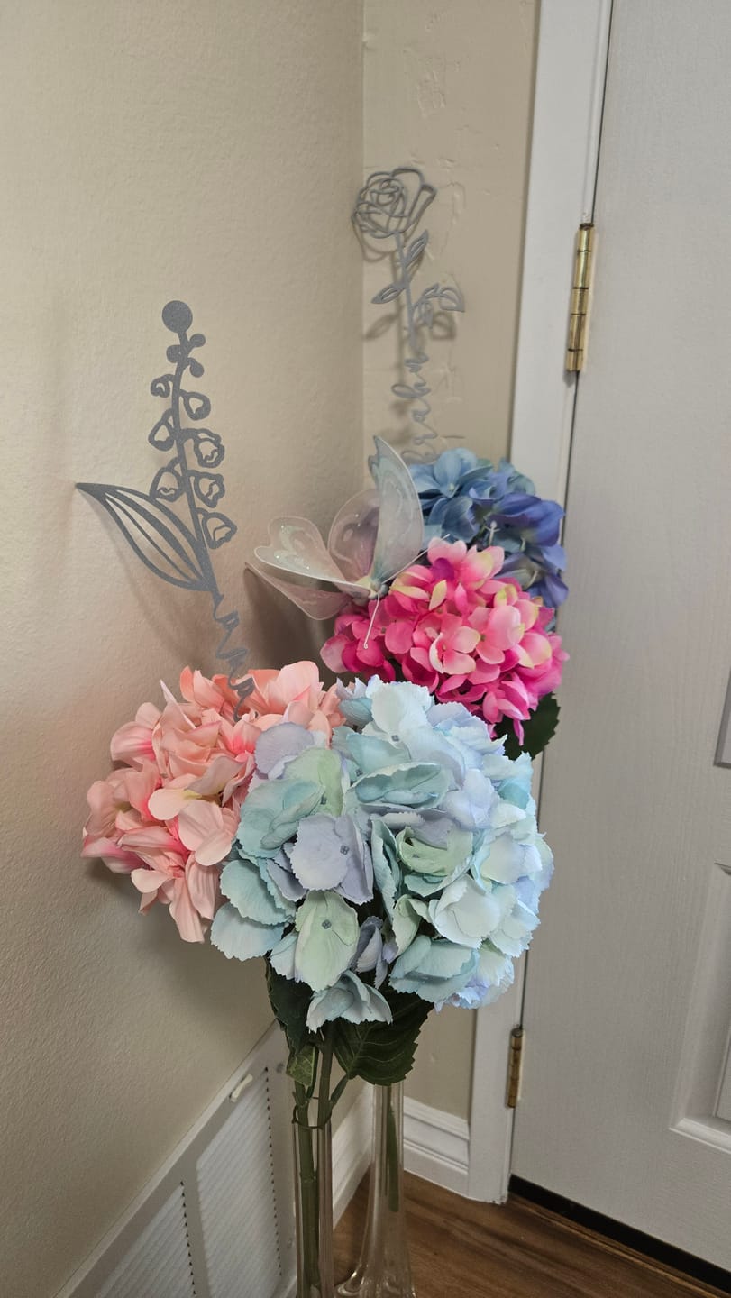 Customer photo review of Birth Month Flowers - 3 pack - Family Name Sign Mother's Day Gift