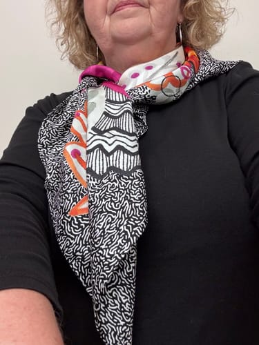 Customer photo review of Brand New Italian Abstract Botanical Silk Scarf