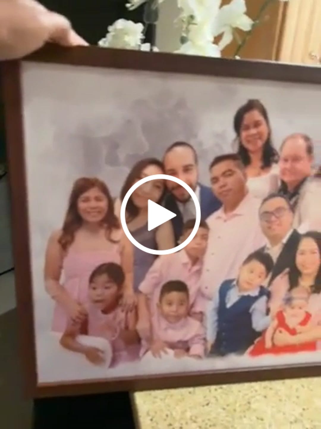 Customer video review of Add Loved One to Photo, Family Portrait From Different Photos, Combine Photos Canvas, Christmas Gift, Memorial Gift for Dad Mom, Add Passed Away
