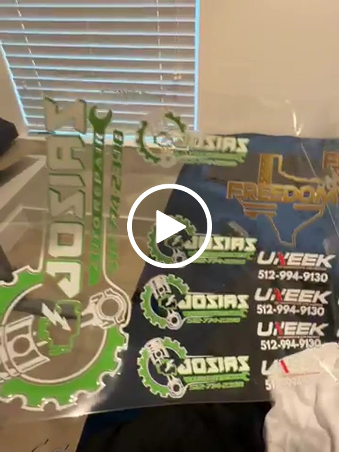 Customer video review of Upload Your Own UV DTF Gang Sheets