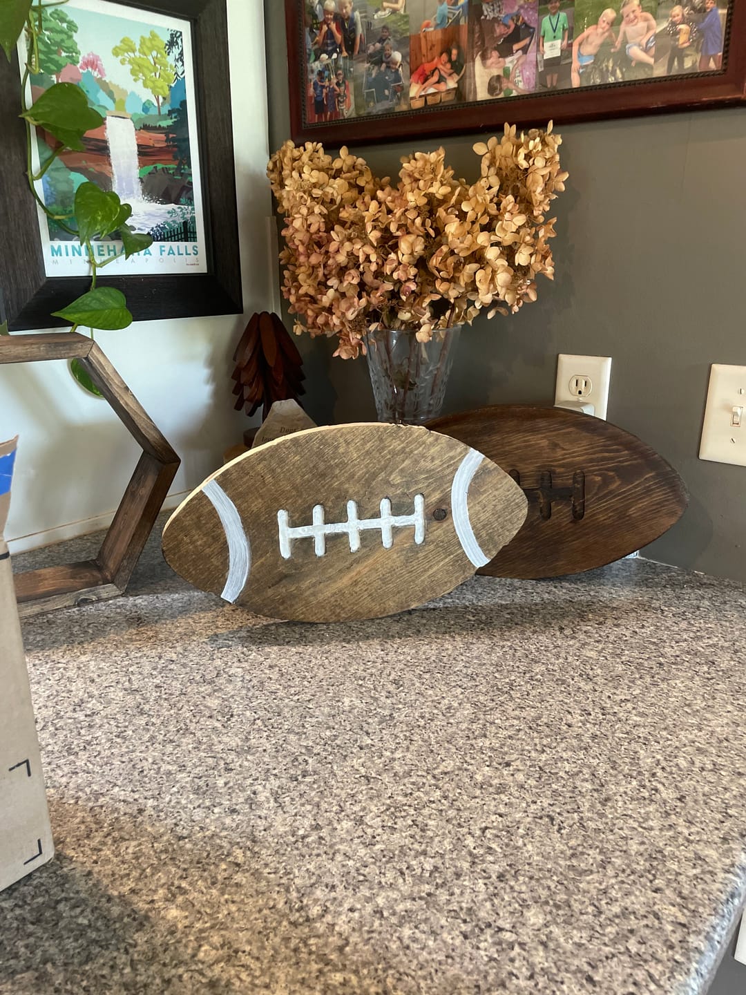 Customer photo review of 16.25x9" Football With Lace Inlay Acrylic Router Template