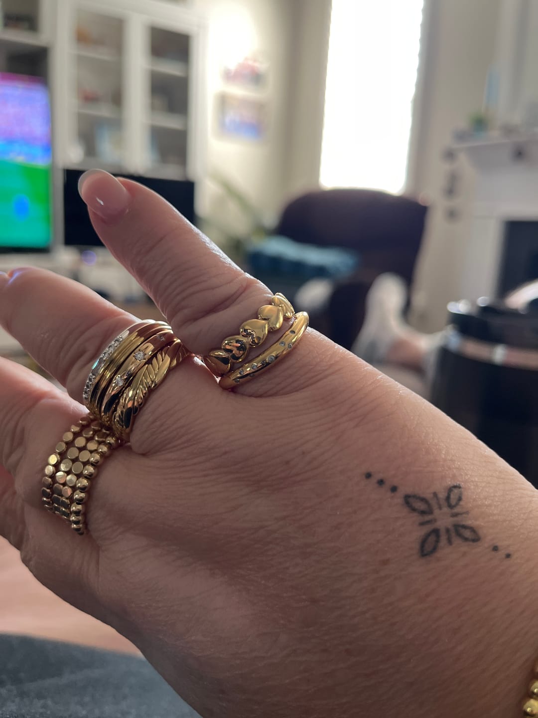 Customer photo review of Wave Ring with Stones