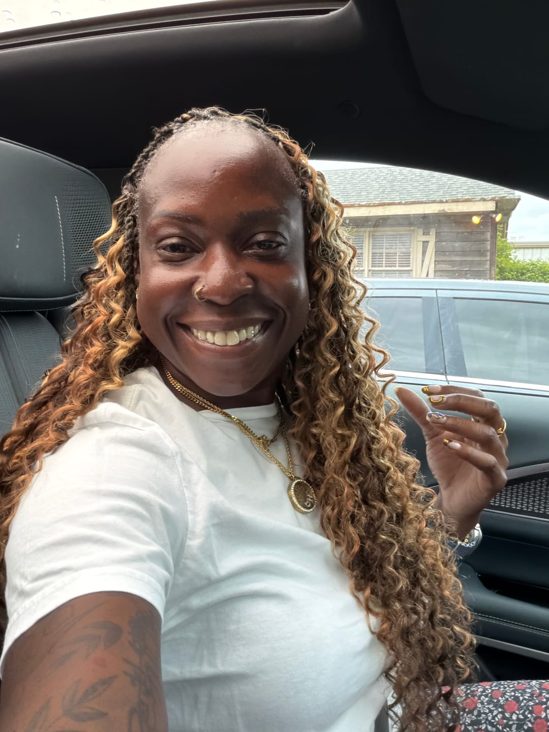 Customer photo review of #T1B/4/27/30 Mix Blend Deep Wave Crochet Human Hair