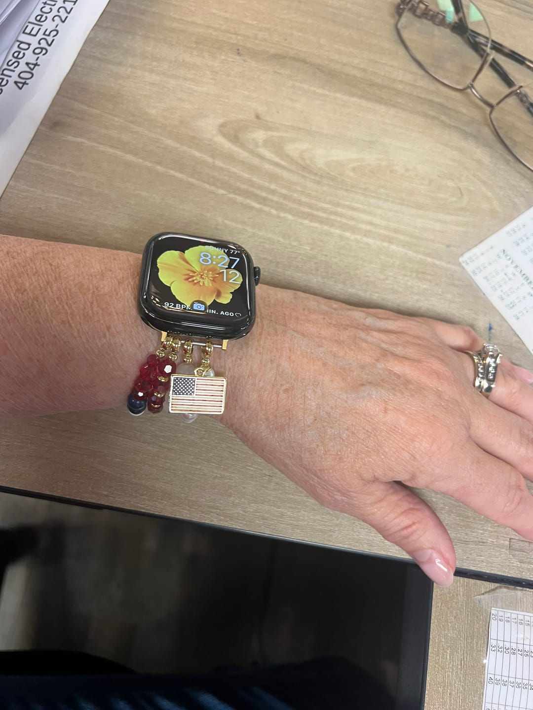 Customer photo review of American Dream Stretch Apple Watch Strap