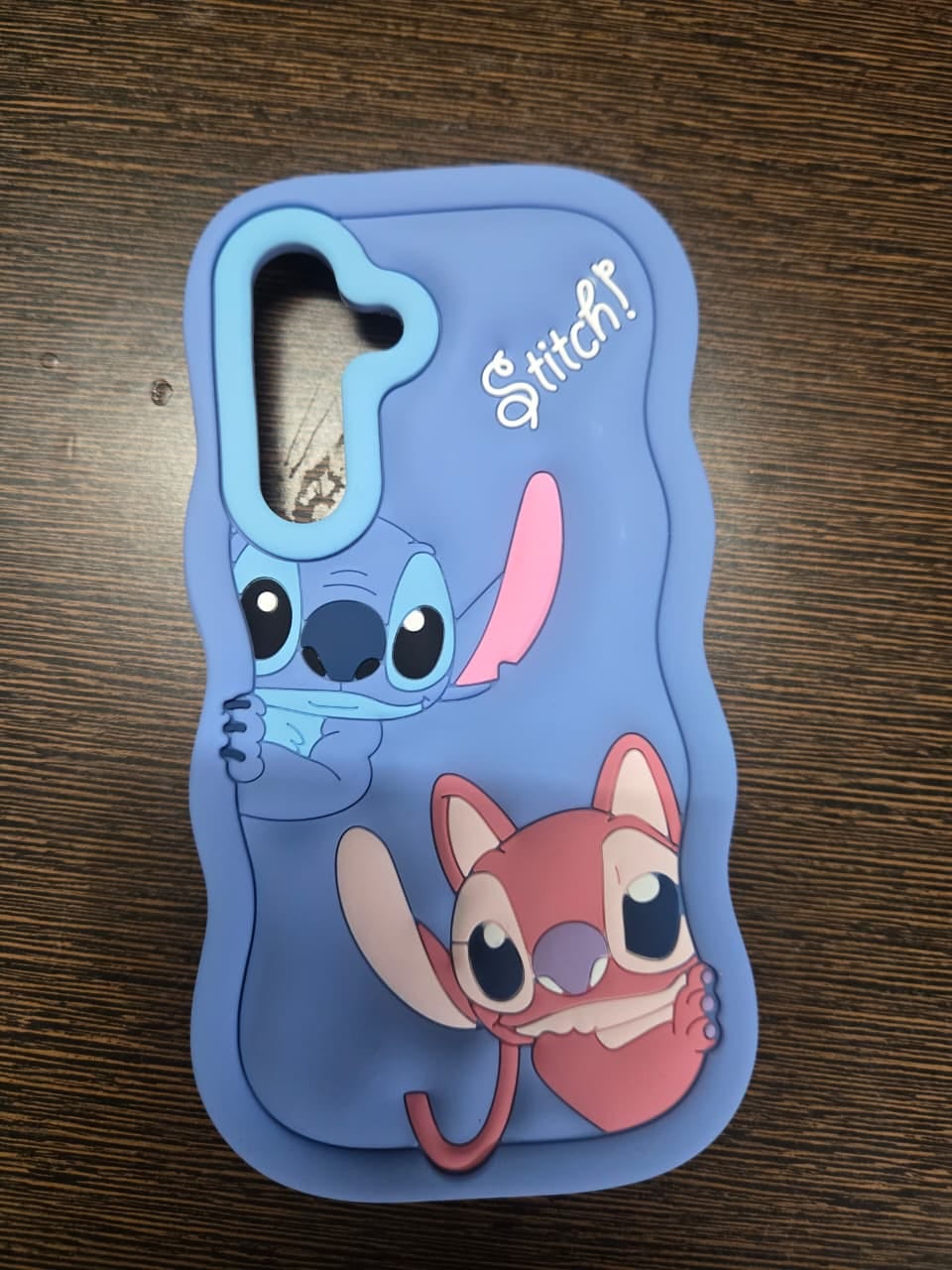 Customer photo review of 3D Samsung Stitch Pink Blue Pre-Order Rubber Silicone Case