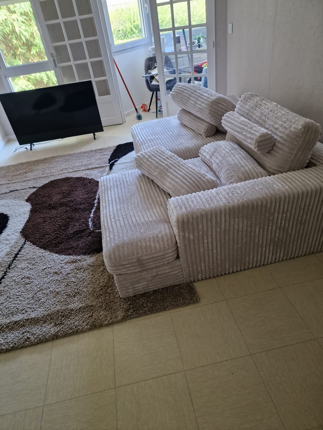 Customer photo review of Canapé d'angle convertible grande méridienne MONTPARNASSE