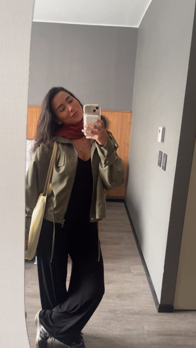 Customer photo review of Utilitarian Woven Drawstring Jacket