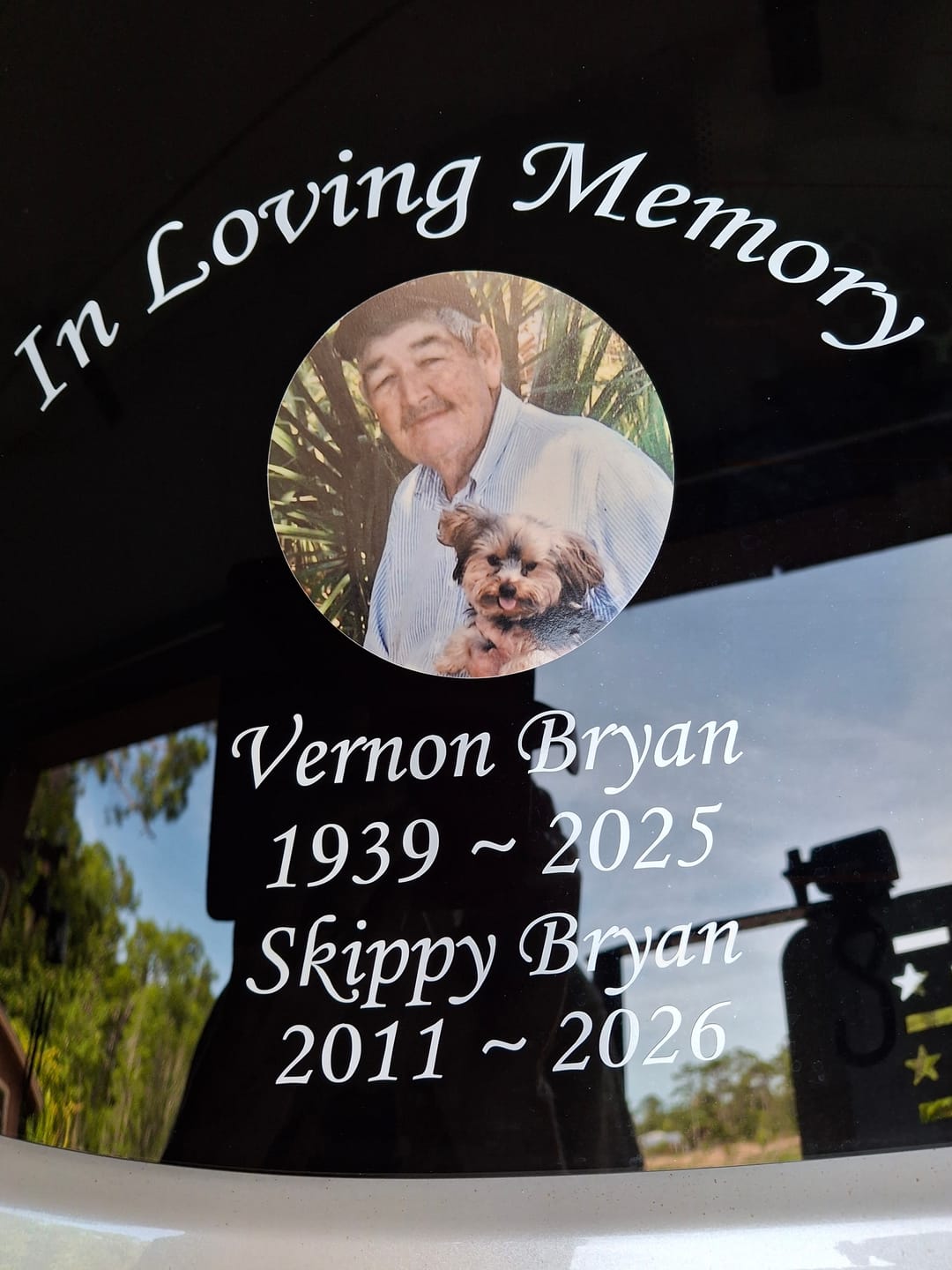 Customer photo review of Custom In Loving Memory Decal with a Photo Inlay