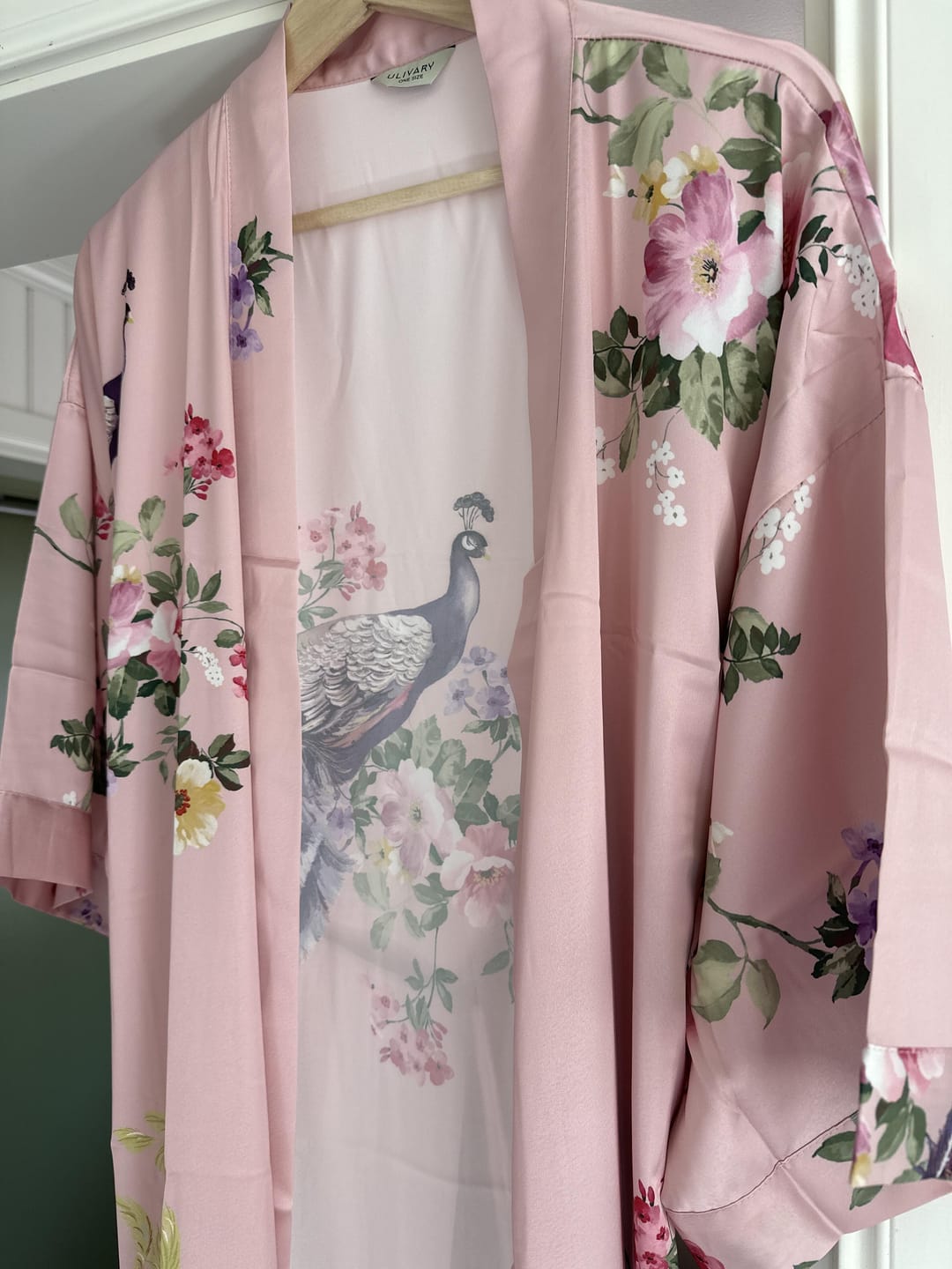 Customer photo review of Peacock Pink Kimono Robe
