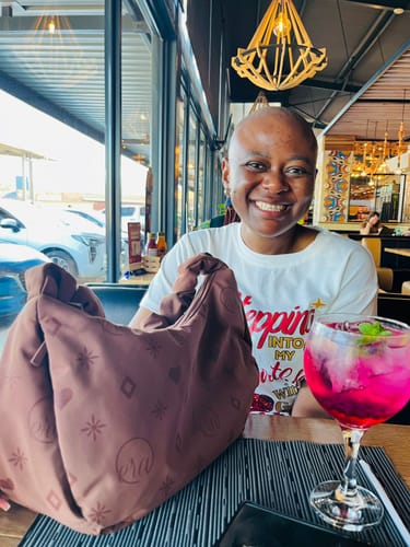 Customer photo review of The Brown Pulse Bag